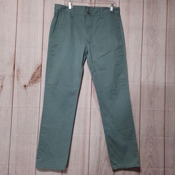 Levi's‎ Jeans Men's 34 32 Aqua Green Fly Zip Slash Pocket Straight Leg - Picture 1 of 8